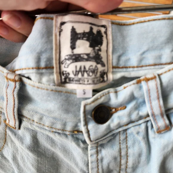 JAASE Marilyn Size 10/small ripped bleached blue denim shorts high waist - Picture 8 of 8